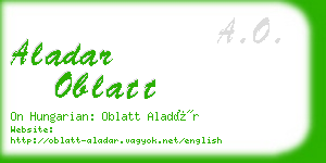 aladar oblatt business card